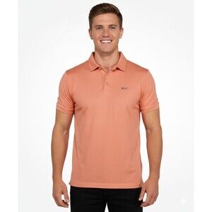 Black Clover Shirt Polo Mens Large Coral BC Logo Performance Golf Live Lucky